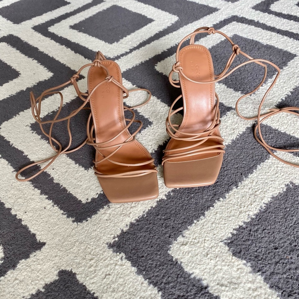 ASOS Square Toe Strappy Heels - Picture 2 of 3